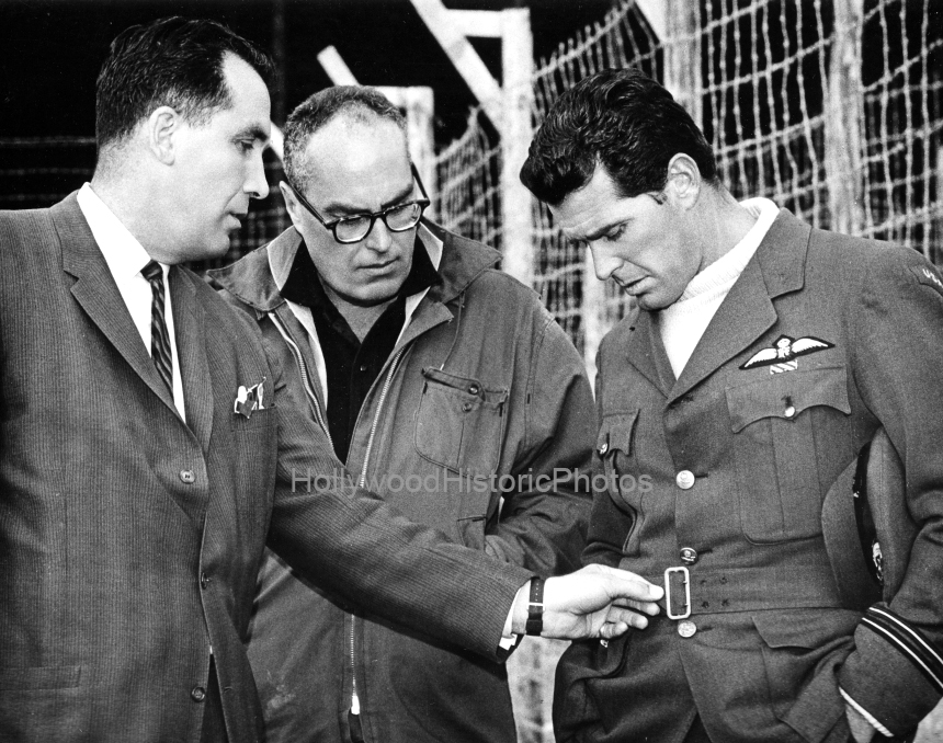 John Sturges 1963 Director The Great Escape with James Garner and Ben Henrikson wardrobe wm.jpg